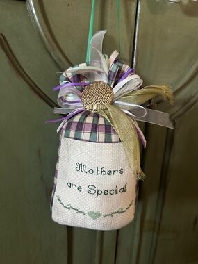Handmade 'Mothers are Special' Hanging Sachet - Purple Plaid